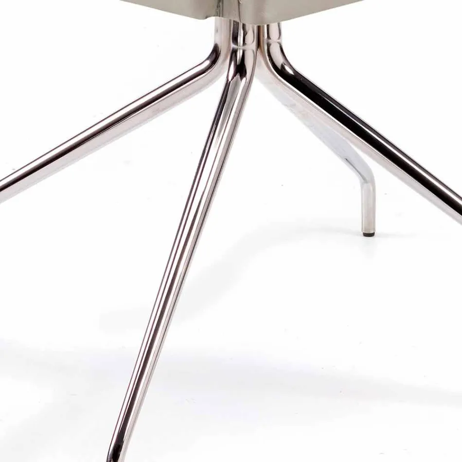 Sessel made in Italy, bezogen mit Niles-Leder, modernes Design Viadurini