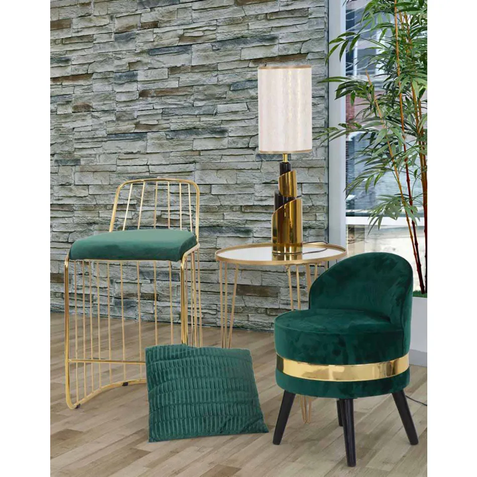 Farbiger Mini-Sessel mit modernem Design aus Holz und Stoff - Koah Viadurini