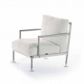 Moderner Design-Sessel aus Stahl und schwarzem oder weißem PVC für den Außenbereich - Ontario2