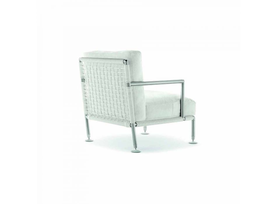 Moderner Design-Sessel aus Stahl und schwarzem oder weißem PVC für den Außenbereich - Ontario2 Viadurini
