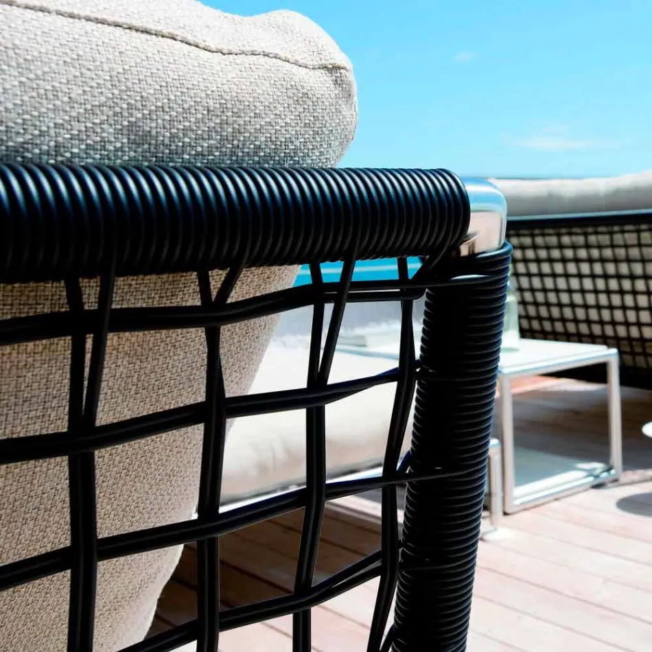 Moderner Design-Sessel aus Stahl und schwarzem oder weißem PVC für den Außenbereich - Ontario2 Viadurini