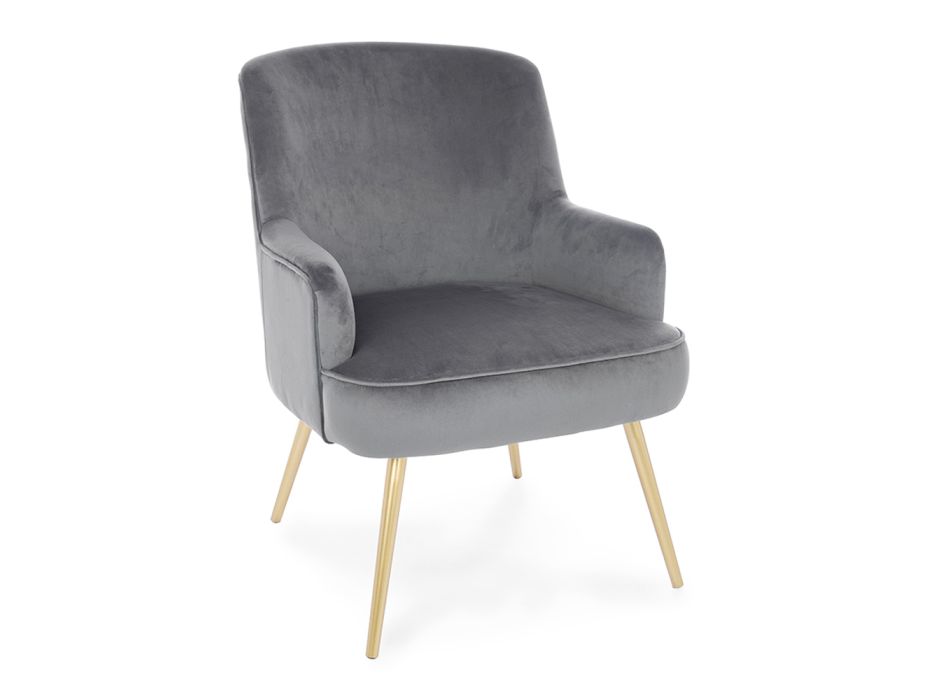 Moderner Sessel aus Stahl und Samteffekt Sitz 3 Ausführungen - Matty Viadurini