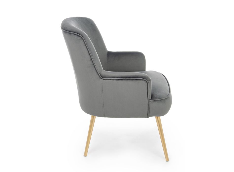 Moderner Sessel aus Stahl und Samteffekt Sitz 3 Ausführungen - Matty Viadurini