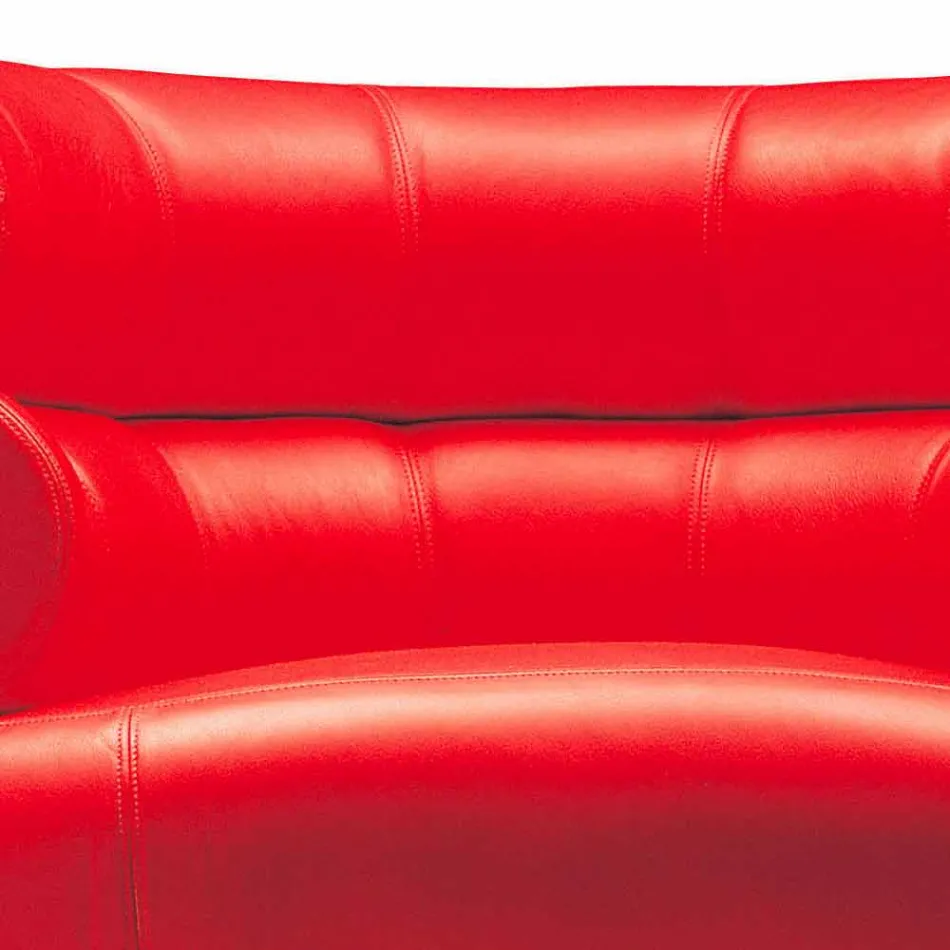 Moderner Ledersessel mit Stahlgestell Made in Italy - Ostilio Viadurini