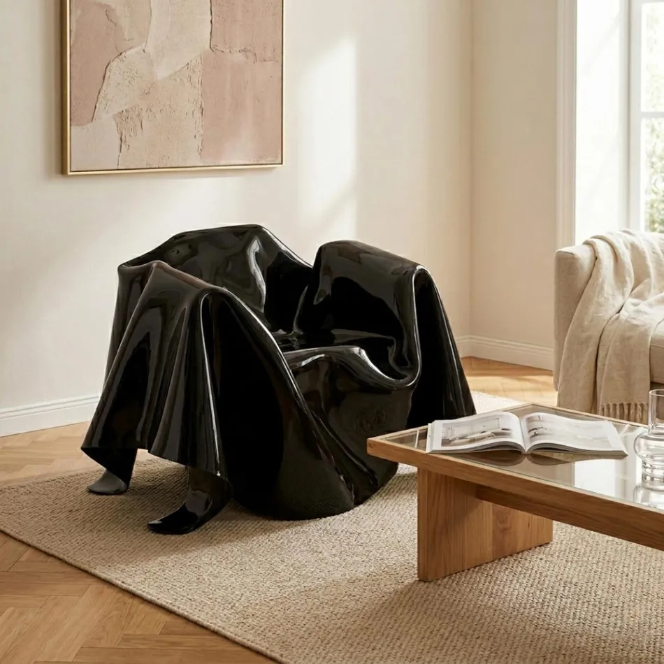 Delia – Moderner Sessel mit schwarzem Plexiglasbezug, hergestellt in Italien Viadurini