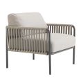 Outdoor-Sessel aus Stahl und Seil mit Kissen Made in Italy - Helga
