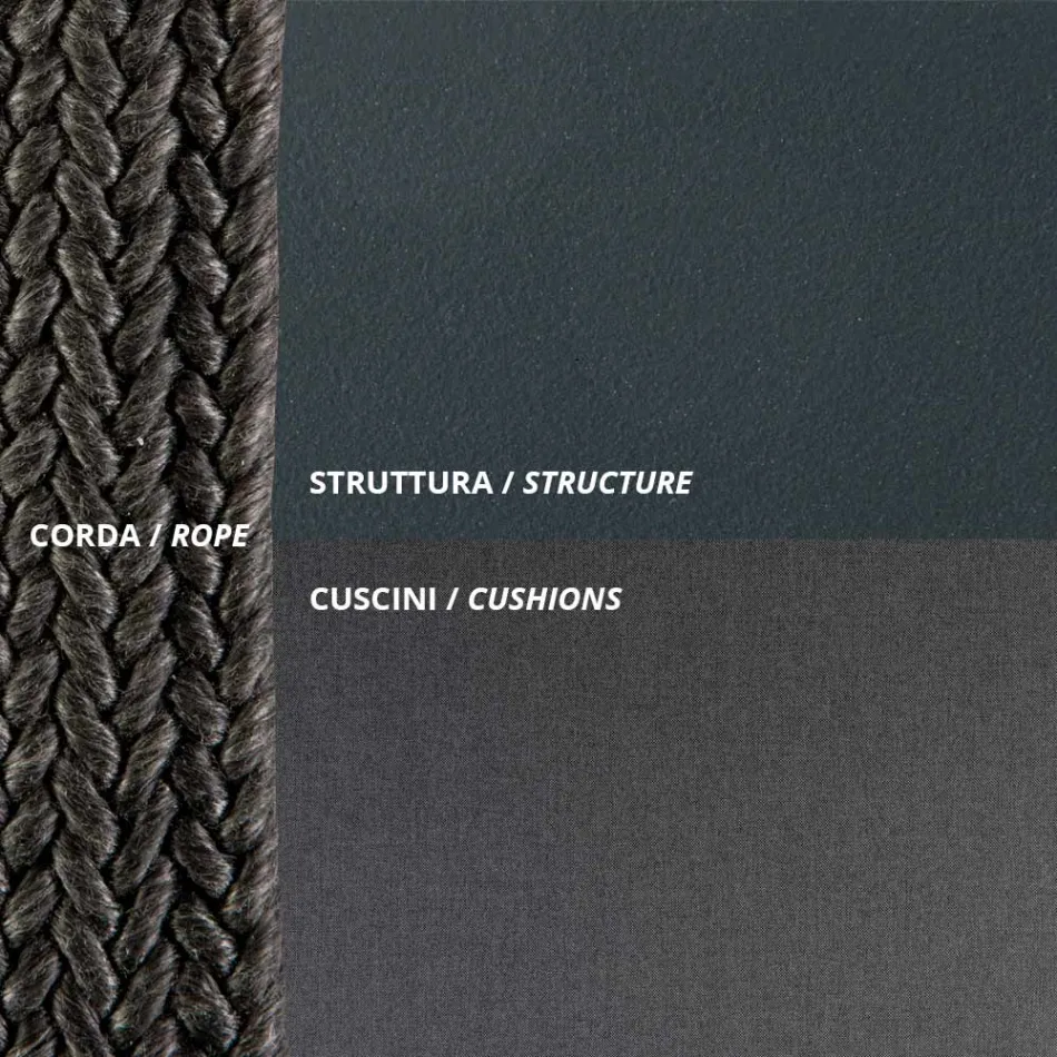 Outdoor-Sessel aus Stahl in verschiedenen Größen und Kissen inklusive Made in Italy - Bronn Viadurini