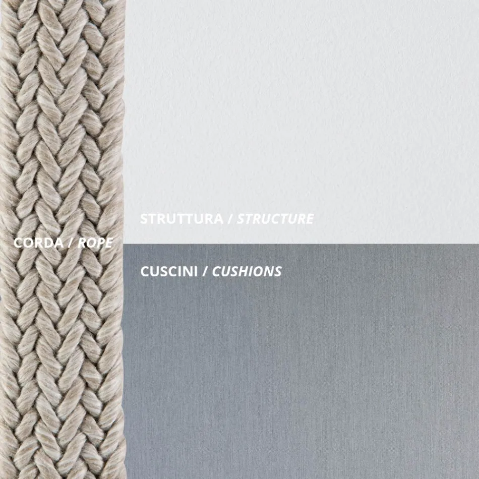 Outdoor-Sessel aus Stahl in verschiedenen Größen und Kissen inklusive Made in Italy - Bronn Viadurini