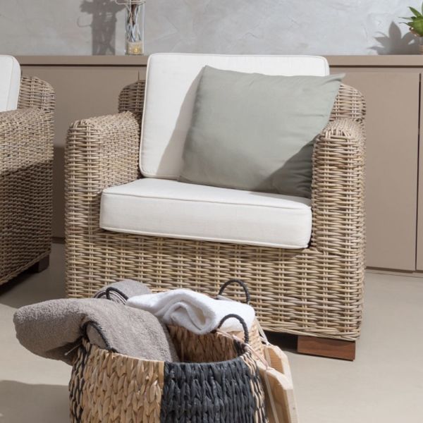 Outdoor-sessel in grauem kubù mit kissen – cerys