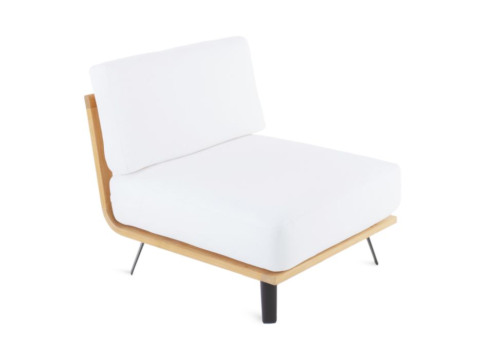 Outdoor-Sessel aus Teakholz mit oder ohne Seil mit Kissen Made in Italy - Taranee Viadurini