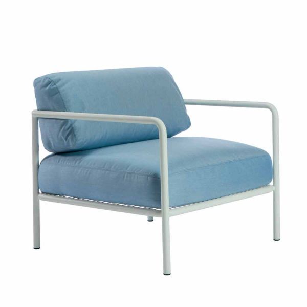 Outdoor-sessel mit stoff- und metallarmlehnen made in italy - cola