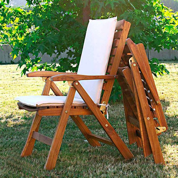 Klappsessel in teak für den außenbereich