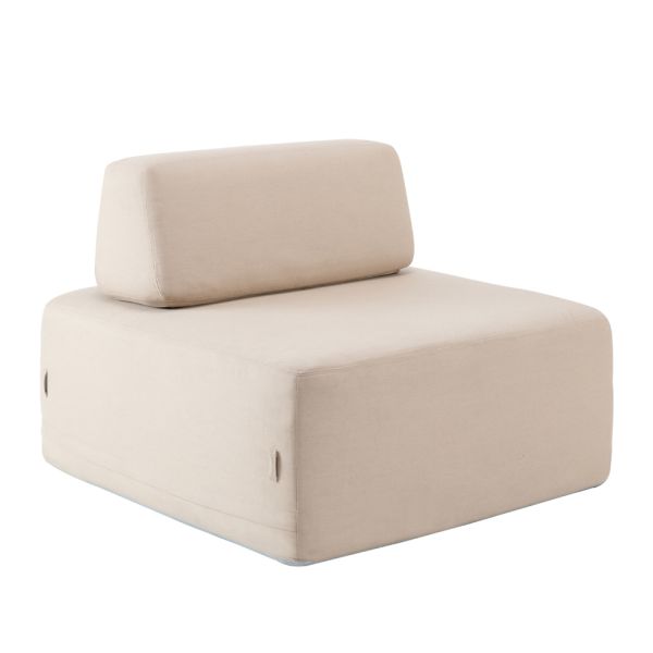 Quadratischer outdoor-sessel mit stoffbezug made in italy - lilium