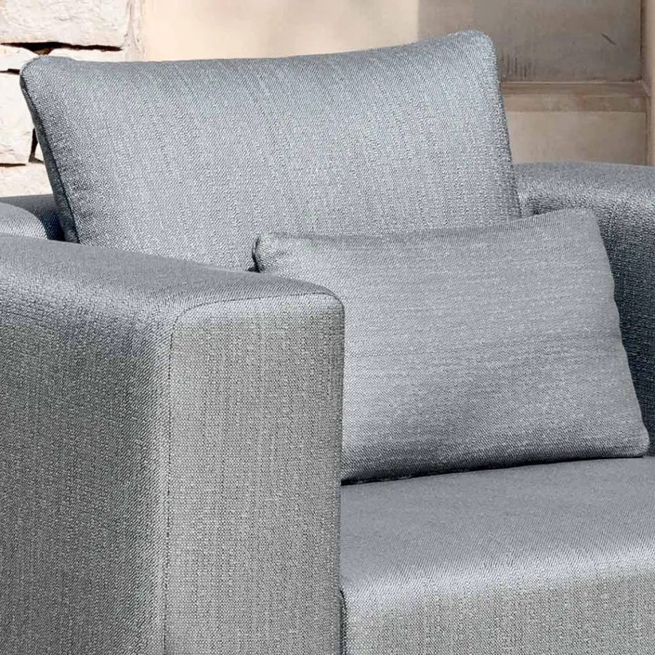 Entspannender Gartensessel aus Aluminium und Stoff, Design in 3 Ausführungen – Filomena Viadurini