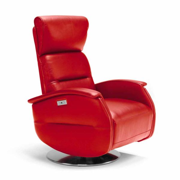 Motorisierter relax- drehsessel aus stoff/leder/kunstleder gemma
