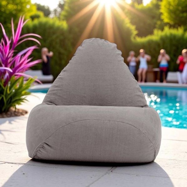 Garten-sitzsack aus outdoor-stoff taubengrau - maestrale