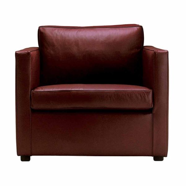 Gepolsterter und lederbezogener loungesessel made in italy - centauro