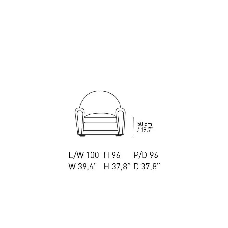 Wohnzimmersessel mit Lederbezug und Holzfüßen Made in Italy - Pegolo Viadurini
