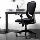 Semidirektionaler und moderner Drehsessel aus schwarzem Netz - Simona Viadurini