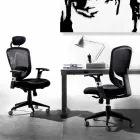 Semidirektionaler und moderner Drehsessel aus schwarzem Netz - Simona Viadurini