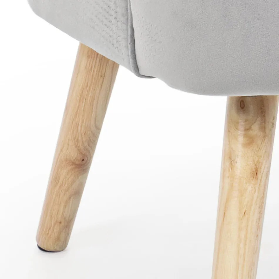 Wohnzimmersessel im skandinavischen Design mit Holz- und Samteffekt - Cinzio Viadurini