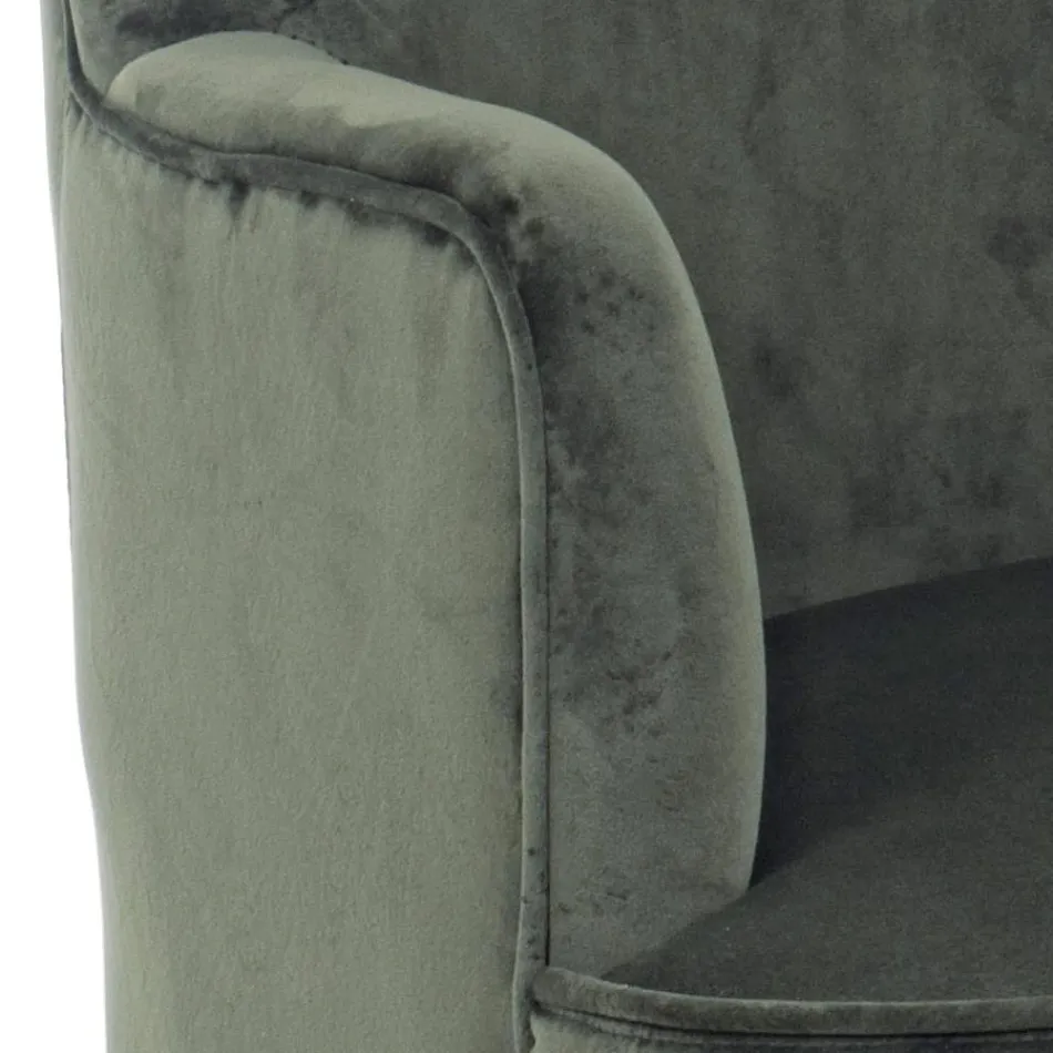 Wohnzimmersessel im skandinavischen Design mit Holz- und Samteffekt - Cinzio Viadurini