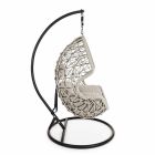 Aufhängender Outdoor-Sessel aus gewebtem Seil mit Stahlsockel - Soja Viadurini