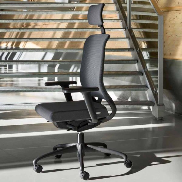 Ökologischer drehbarer ergonomischer design-bürosessel mit kopfstütze - meliva