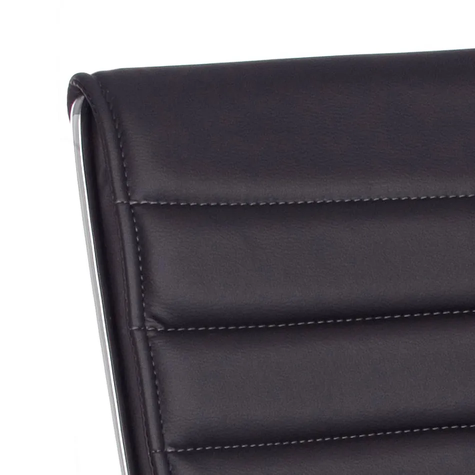 Ergonomischer Bürosessel mit Armlehnen aus Stahl und Kunstleder - Mantica Viadurini