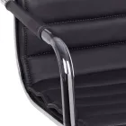 Ergonomischer Bürosessel mit Armlehnen aus Stahl und Kunstleder - Mantica Viadurini