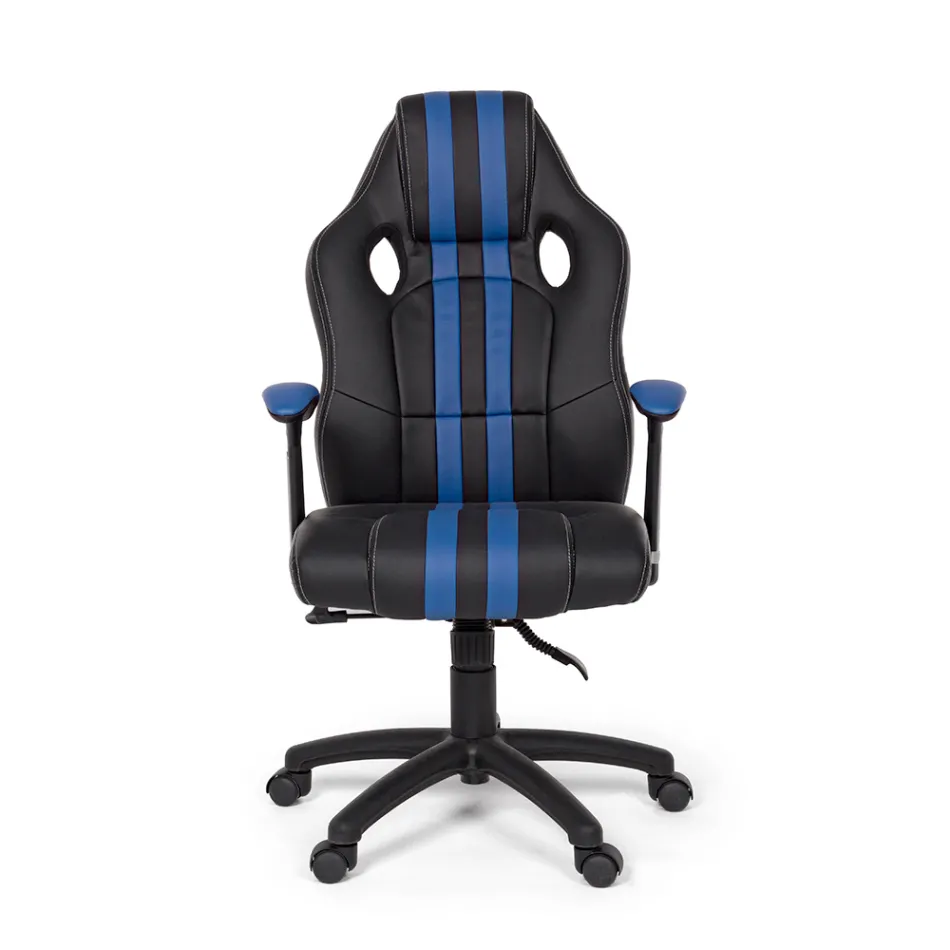 Drehbarer verstellbarer Bürosessel aus Kunstleder und Nylon 2 Farben - Saronno Viadurini