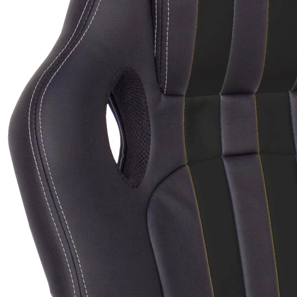 Drehbarer verstellbarer Bürosessel aus Kunstleder und Nylon 2 Farben - Saronno Viadurini