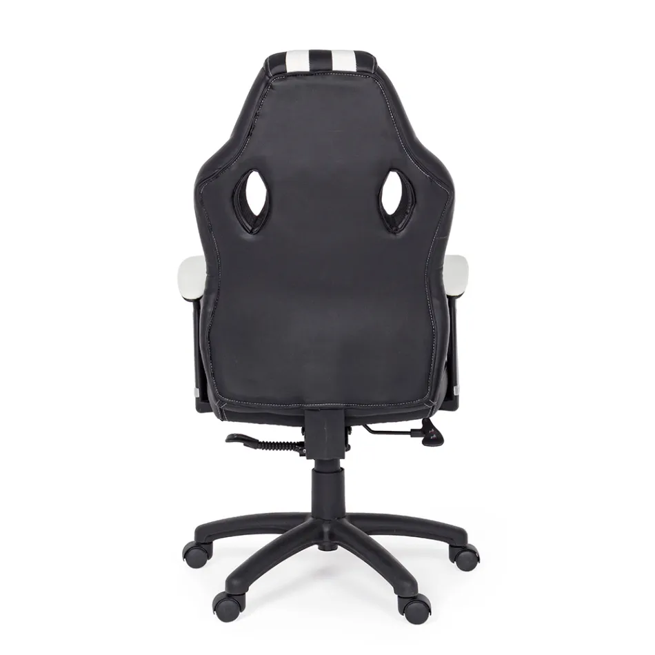 Drehbarer verstellbarer Bürosessel aus Kunstleder und Nylon 2 Farben - Saronno Viadurini