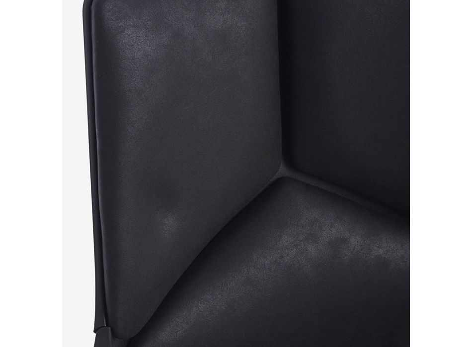 Drehbarer Bürosessel mit niedriger Rückenlehne aus Nylon und Polyester - Raemon Viadurini