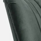 Vintage Holzsessel mit Rattan und Polyester Armlehnen - Ludovica Viadurini