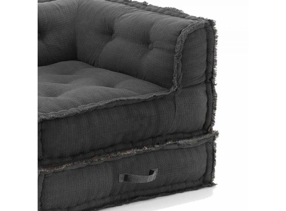 Corner Chaise Longue Sessel aus grauer, grüner oder blauer Baumwollfaser