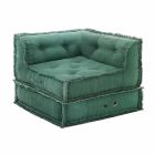 Corner Chaise Longue Sessel aus grauer, grüner oder blauer Baumwollfaser Viadurini
