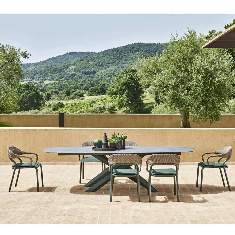 Outdoor-Sessel mit Sitzkissen Made in Italy - Noss by Varaschin Viadurini