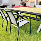 Stapelbarer Gartenstuhl aus Aluminium und Textilene - Mira Viadurini