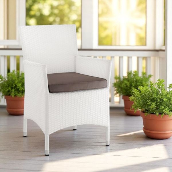 Stapelbarer gartenstuhl aus geflochtenem aluminium - bruma