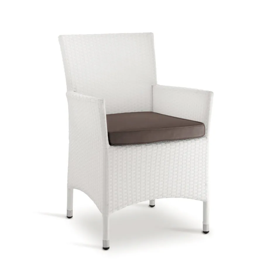 Stapelbarer Gartenstuhl aus geflochtenem Aluminium - Bruma Viadurini