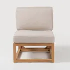 Outdoor-Sessel aus natürlichem Teakholz und Kissen - Circe Viadurini