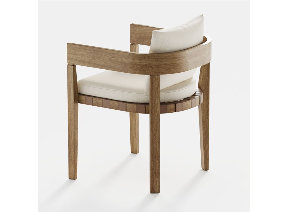 Outdoor-Sessel aus Stoff und Holzstruktur Made in Italy - Briga Viadurini