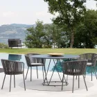 Gartensessel aus Stahl und Seil Made in Italy 2 Stück - Bronn Viadurini