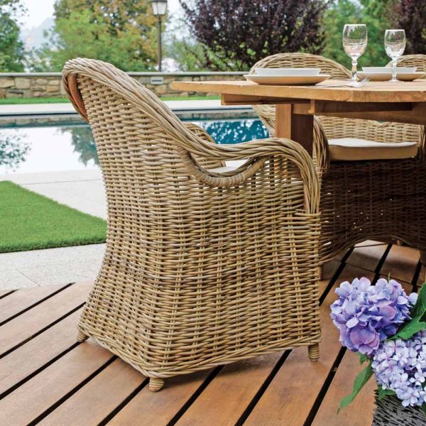 Gartensessel aus holz und faser in grau kubu - lido