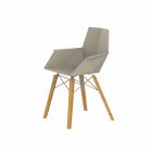 Design Wohnzimmer Sessel aus Polypropylen und Holz - Faz Wood von Vondom Viadurini