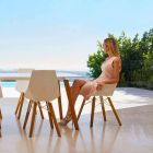 Design Wohnzimmer Sessel aus Polypropylen und Holz - Faz Wood von Vondom Viadurini