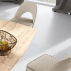 Wohnzimmersessel in verschiedenen Stoffen mit Holzschale - Edgar Viadurini