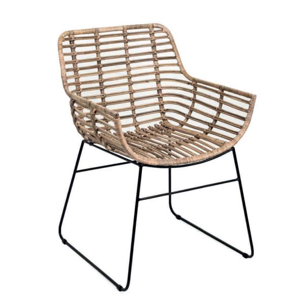 Wohnzimmersessel aus kubù-rattan und eisenstruktur - slide