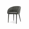 Gepolsterte Stuhl mit Sockel aus Nerz oder graphitlackiertem Stahl - Tagata